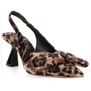 ANTONIO MELANI LENORE VELVET LEOPARD BOW SLINGBACK PUMPS SIZE 7 1/2